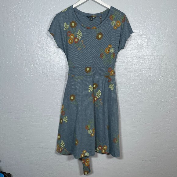 Toad&Co Dresses & Skirts - Toad & Co Women M Blue Floral Road Tripper Wrap Dress Short Sleeve Pockets